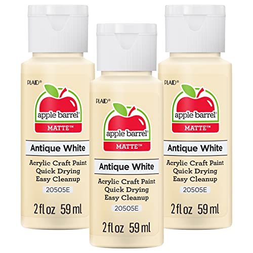 Apple Barrel Acrylic Paint, Antique White (Pack of 3) 2 oz, 20505EA - color: Antique White, size: 2 Fl Oz (Pack of 3)