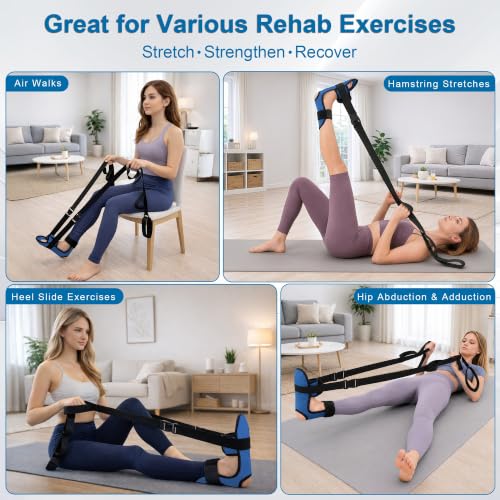 SPRING SEAON Knee Replacement Recovery Aids, Leg Stretcher Strap Kit - color: Blue