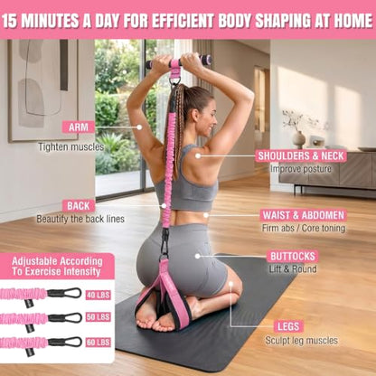 Pedal Resistance Band, 40/50/60 lbs with Handles & Ankle Straps