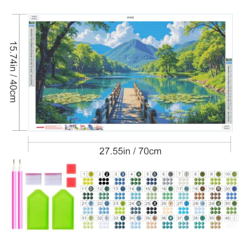 JOOZ Large Diamond Art Kits for Adults - 5D Landscape Diamond Painting | Round Drill| Premium Canvas| Clear Symbols| Bright Colors| Fun and De-Stress| Gem Art| Home Wall Decor| Gift| 27.5x15.7 Inch - color: Landscape 054