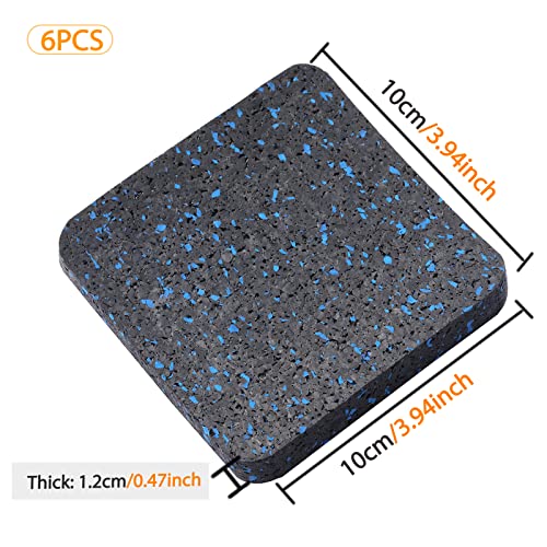 Rubber Treadmill Mat Pads, 6-Pack, 3.94 x 3.94 x 0.5 in - size: 3.94" x 3.94" x 0.5"