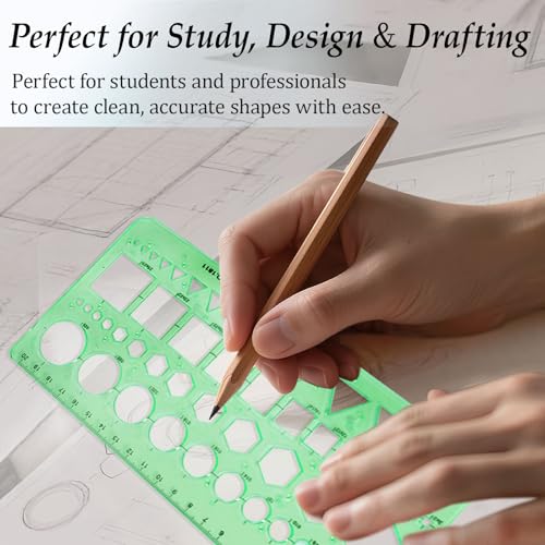 2-Pack Circle Template Geometry Rulers – Durable Drawing Stencils for Drafting, Design, and School Projects
