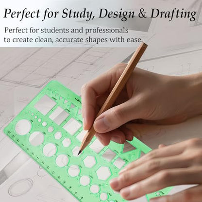 2-Pack Circle Template Geometry Rulers – Durable Drawing Stencils for Drafting, Design, and School Projects