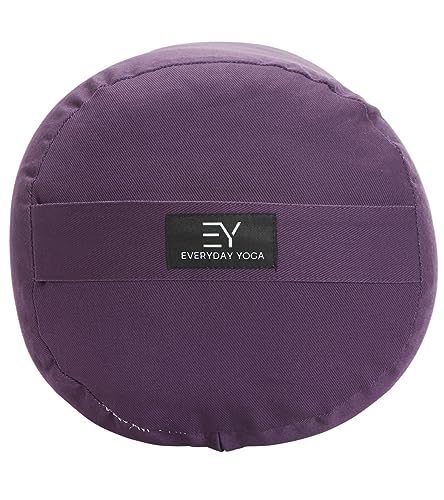 Everyday Yoga Premium Bolster, Soft Meditation Pillow, Multi-Colors - color: Plum, style: B. High Impact - Round