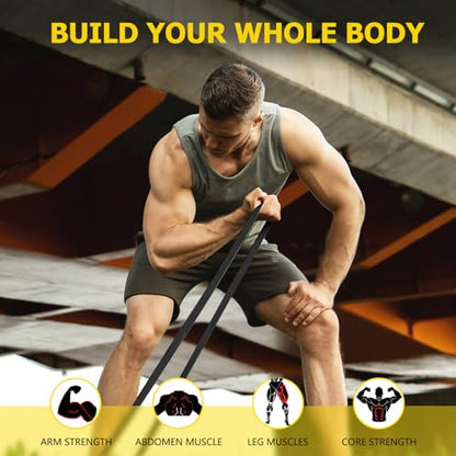 Pull Up Bands, Resistance Bands, Pull Up Assistance Band Exercise Bands for Men & Women Working Out, Body Stretching, Physical Therapy, Muscle Training - color: Black