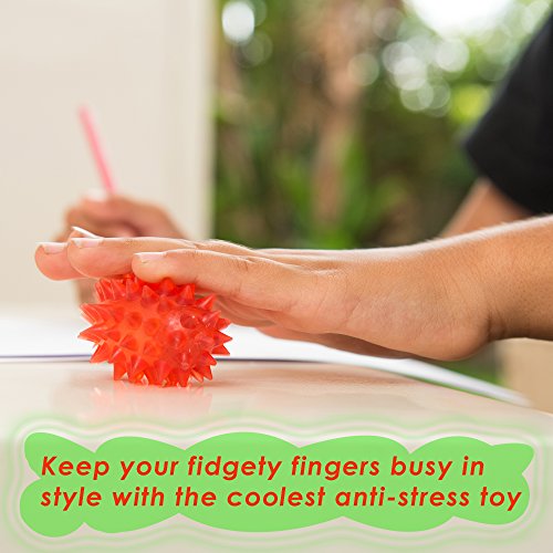 Spiky Balls Stim Toy 4 Pcs Set, Picking Desk Fidgets for Kids & Adults, ADHD Autism, Sensory Fidget Toys for School, Stress Relief and Boost Focus - size: 4 Pcs