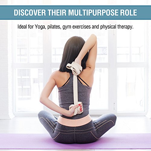Stretching Straps and Yoga Blocks - Yoga Beginner Kit for Pilates & Gym