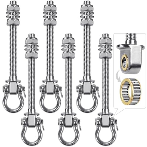 BeneLabel Heavy Duty Swing Hangers with Bearings - Set of 6 Stainless Steel 304 Hardware for Wood & Metal Beams - Ideal for Hanging Hammocks, Yoga Swings, Porch Swing - 1500LB Capacity - 7" x M2/5" - color: 6 pack - 7"