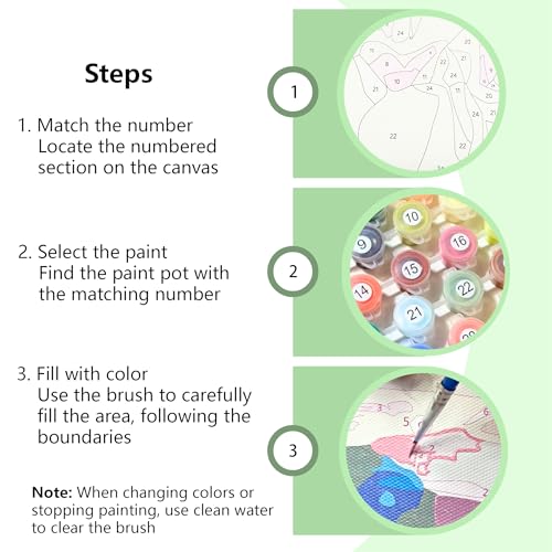 Lanzeyo 4 Pcs Paint by Numbers Kits for Adults Framed Canvas with Wooden Easel DIY Impressionist Flowers Oil Paintings Kits Paint by Numbers on Canvas Wall Art (8x12 inch) - color: 01 Flower