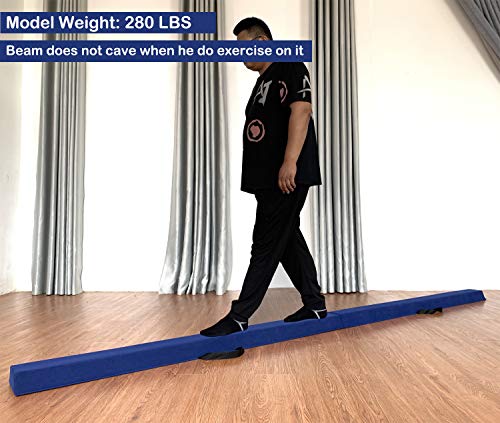Marfula 6 FT / 8 FT / 9 FT Folding Gymnastics Beam Foam Balance Floor Beam - color: Blue, size: 6 Ft