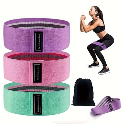 1PC Fabric Resistance Bands for Women & Men, Glute & Leg Exercise Bands for Strength Training & Yoga - color: Pink