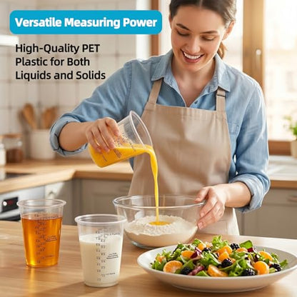150 Pieces Plastic Measuring Cups 8oz, Disposable Epoxy Resin Mixing Cups with Measurements, Clear Liquid Measuring Cups for Resin, Paint, Mixing and Crafts