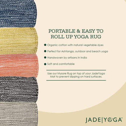 Jade Yoga Organic Cotton Hand Loomed Yoga Mat 72" Indigo - color: Anatoo (Orange)