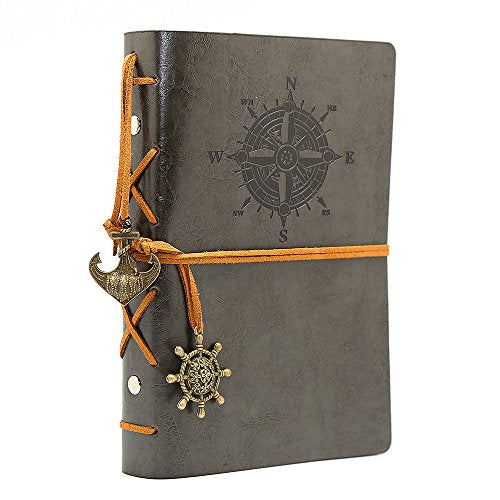EvZ 7-Inch Refillable A6 Binder Notebook - Premium Vegan Leather Personal Planner, Eco-Friendly Journal with 6-Ring Loose-Leaf System for Writing, Business, and Creative Sketches, Grey - color: Grey, size: 7 Inches