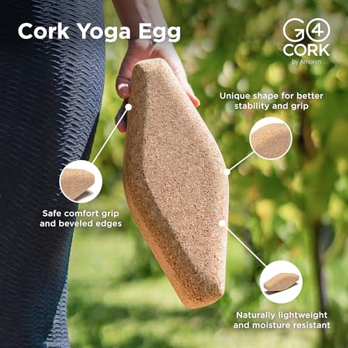 Go4Cork Cork Yoga Block Bundle | Slim, Large & Egg Shapes | Non-Slip, Eco-Friendly Yoga Blocks for Yoga, Pilates & Meditation