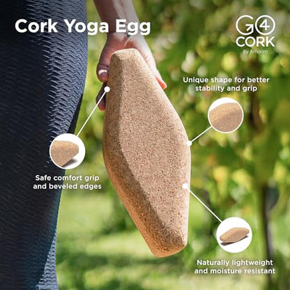 Go4Cork Cork Yoga Block Bundle | Slim, Large & Egg Shapes | Non-Slip, Eco-Friendly Yoga Blocks for Yoga, Pilates & Meditation