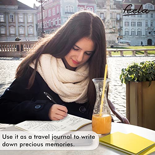 feela 36 Pack Soft Cover Journal Bulk, Lined Blank Travel Journal for Women Men Writing, Notebooks College Ruled for Work, Note Taking Notebook School Business Supplies, 8.2” x 5.5”, A5, Lemon Yellow - color: 36 Lemon Yellow