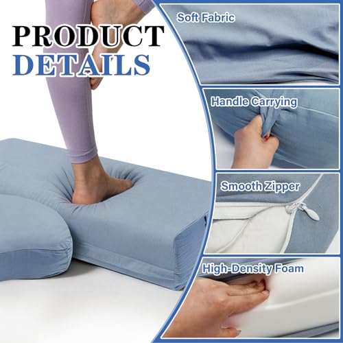 2 PCS Yoga Bolster Pillow, Rectangular Yoga Bolster Meditation Cushion with Removable Cover, The Head Pillows for Various Yoga Poses