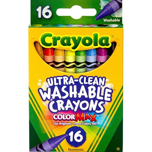 Crayola Ultra-Clean Washable Crayons (526916), 16 Colors