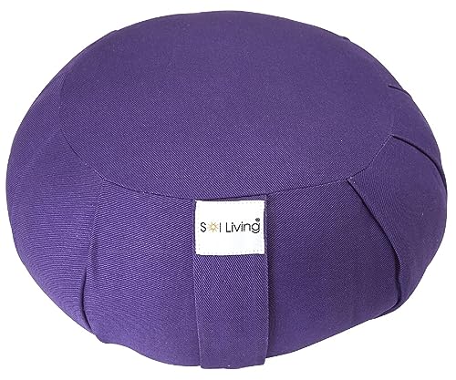 Meditation Cushion Sol Living Yoga Floor Pillow 100% Cotton Floor Cushion Removable Cover Firm Comfort Yoga Floor Cushion Seating for Adults Machine Washable Zafu Meditation Pillow Pouf Bolster Pillow - color: Purple