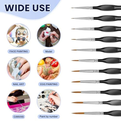 11 Pcs Detail Paint Brushes with Triangular Handles, Paint by Numbers | Paint Brushe for Acrylic Painting, Art, Model, Face, Citadel, Figurine, Watercolor, Oil, Paint by Numbers Kit for Adults