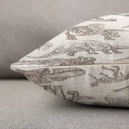 TKS MITLAN Dinosaur Pillow Covers 12 x 20 Inch Sketch Bones Fossils Mammoth Stegosaurus Trilobite Ancient Animal Linen Couch Bed Sofa Car Waist Cushion Cover 12 x 20 inch - color: Dinosaur, size: 20" x 12" (Pack of 1)