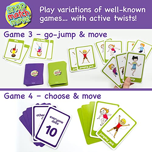 Exercise Cards for Kids, Play PE Games with 20 Exercises, 52 Cards | PE Teacher Must Haves, Solo or Group Play, Indoor Classroom Recess Games, Home School Therapy, Snap Memory Go Fish, Ages 4+ - style: Kids Exercise Cards