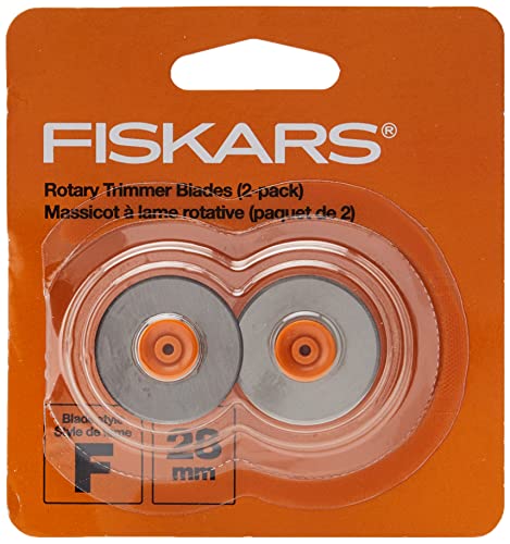 Fiskars 28mm Replacement Rotary Cutter Blades (2-Pack) - Style F - Compatible with Fiskars 28mm Rotary Paper Cutters - style: Style F - 28mm