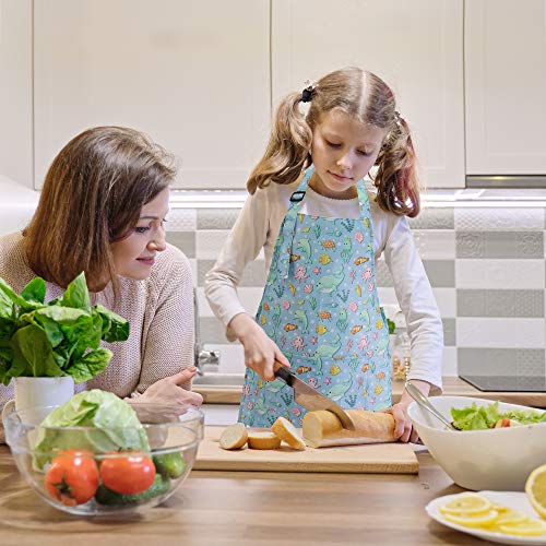 BeeGreen Kids Cooking Aprons w Adjustable Strap Kitchen Aprons w Front Pocket for Kids Toddler Painting Baking Artist