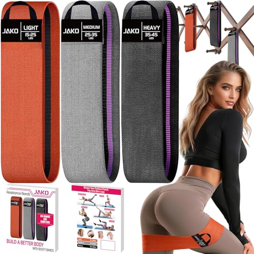 Non-Slip Hip Resistance Bands for Working Out - Fabric Elastic Exercise Bands Strength Training, Physical Therapy, Pilates & Yoga - Booty Workout Bands for Women/Men Legs & Thigh Glutes - color: Orang