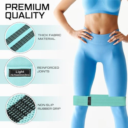 Lenwen 12 Pcs Fabric Resistance Bands Bulk - color: Soft Color, style: Light Resistance