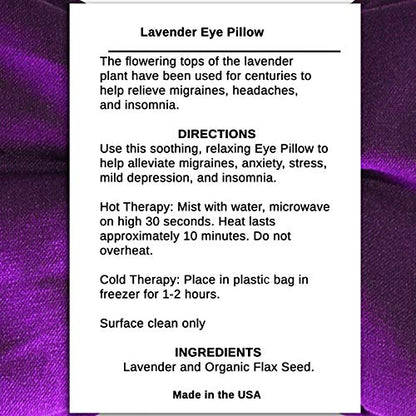 Silk Eye Pillow- Lavender Eye Pillow - Eye Pillows Aromatherapy - Perfect for Meditation and Relaxation (Amethyst) - color: Amethyst