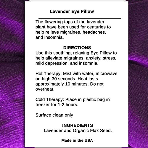 Lavender Eye Pillow - Hot or Cold Weighted Satin Eye Mask perfect for Sleeping, Yoga, Meditation - Gifts for Women, Birthday, Teachers - Natural Herbal Relaxation (Sapphire) - color: Sapphire