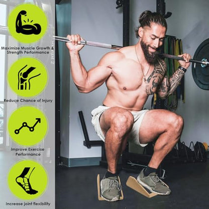2Pcs Cork Squat Wedge Block, Non-Slip Slant Boards, Ramp Platform for Elevate Heels and Squat Support