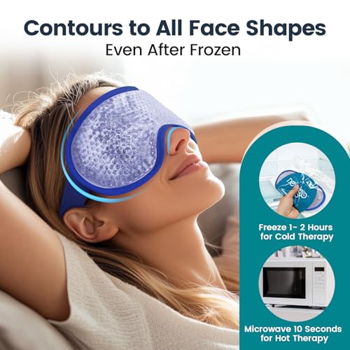 NEWGO Bundle of Sinus Face Mask and Cooling Eye Mask for Puffy Eyes