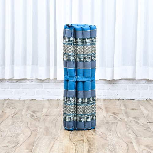 Leewadee Zabuton Seating Cushion – Square Floor Seat for Meditation Exercises, Light Yoga Mat Filled with Kapok - color: Sf22 - Blue