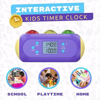 Visual Timer for Kids, Traffic Light Countdown with Light and Sound - ADHD | Toddler Classroom Timer, LCD Display, Red Yellow Green, Digital Timer for Home School, Teachers, Focus and Time Management