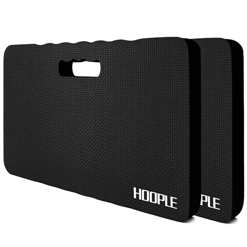 HOOPLE Extra Thick Kneeling Pad 2 Pack, Large Foam Kneeling Cushion for Gardening, Bath, Exercise, Yoga & Garage Work, Waterproof Comfort Knee Mat, Durable Outdoor Garden Kneeler 17.5 x 11 x 1 Inch - color: Black, size: 17.5"x11"x1"in