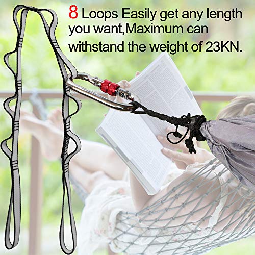 23KN (5070 lbs) Heavy Duty Straps, 2 Pack Adjustable Daisy Chain Webbing - color: Grey