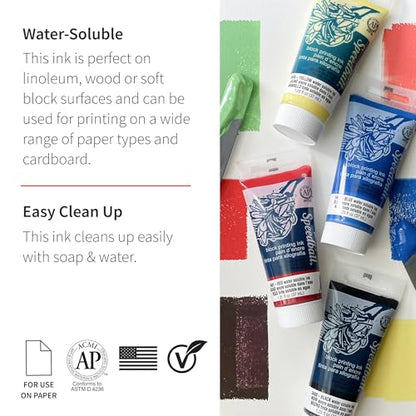 Speedball Water-Soluble Block Printing Ink, 5-Ounce Tube (White) - color: White, size: 5 fl oz