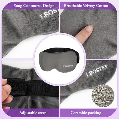 Weighted Eye Mask for Sleeping, Heated & Cold Sleep Masks for Women Men Dry Eyes, Eye Pillow for Dark Circles, Puffiness, Migraine
