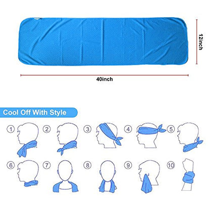 Sukeen 4 Pack Cooling Towels (40"x 12"), Cooling Neck Wraps, Soft Ice Towel - color: Blue/Purple/Black/Green