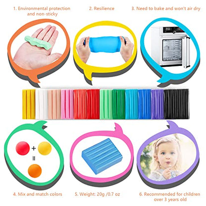 CiaraQ Polymer Clay Kit, Mini Modeling Clay Set | for Kids/Beginners/ Artist, 12 colors - color: 12 Colors