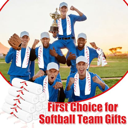 Lonfliness 18Pcs Baseball Cooling Towels 38x12 Inch Breathable Chilly Softball Baseball Microfiber Ice Towel Fast Drying Sport Team Gift for Player Coach Gym Workout Biking Running Yoga (Baseball) - color: White