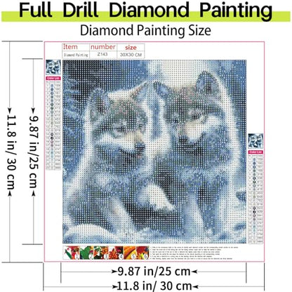 Shouruihua Diamond Painting Kits for Adults, Little Wolf Diamond Art Kit | Wolves, Gem Art, Diamond Dotz Kits, Cute Animal, Diamond Dots, Full Round Drill Diamond Painting Kits for Adults, 11.8x11.8in - color: Wolf