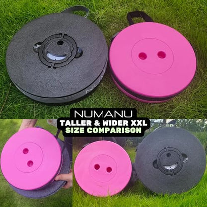 NUMANU XXL Round Collapsible Stool, 3-in-1 Cushion + Bag, 1000 lb Max Cap. - size: XXL Round (Stool & 3IN1 Carry Bag)