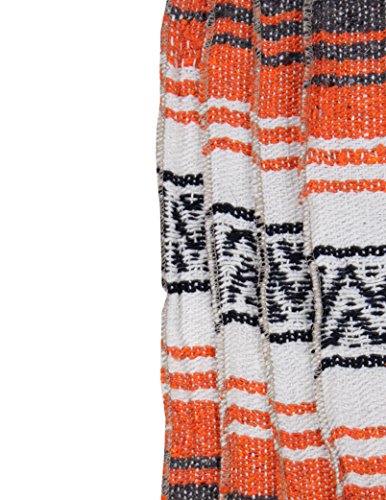 Canyon Creek Authentic Mexican Yoga Falsa Blanket (Orange) - color: Orange
