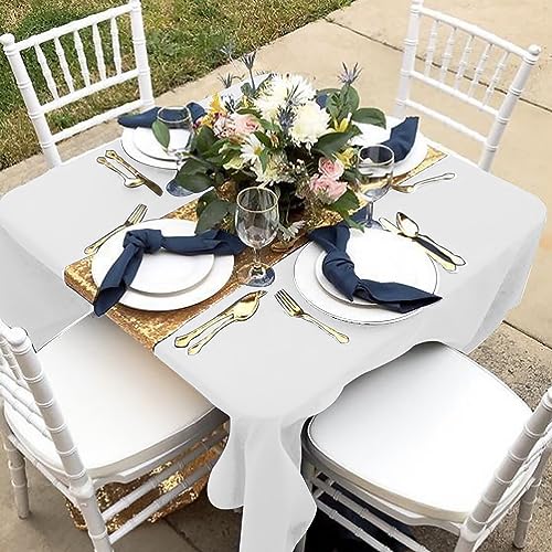 Fitable 6 Pack White Square Tablecloths 70x70 Inch for 2-4 Ft Tables | Stain & Wrinkle Resistant, Washable Polyester Cloth Covers for Wedding Party Dining Banquet Event Catering Reception - color: White, size: 70x70 in, 6 Pack
