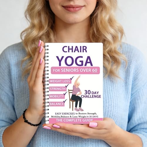 Chair Yoga for Seniors Over 60, 30-Day Spiral Bound Book - color: Pink