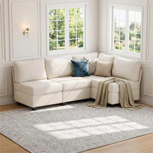 Breakfast Nook Bench with Storage, 4 Seats Modular Corner Banquette Seating - size: 4 Seats